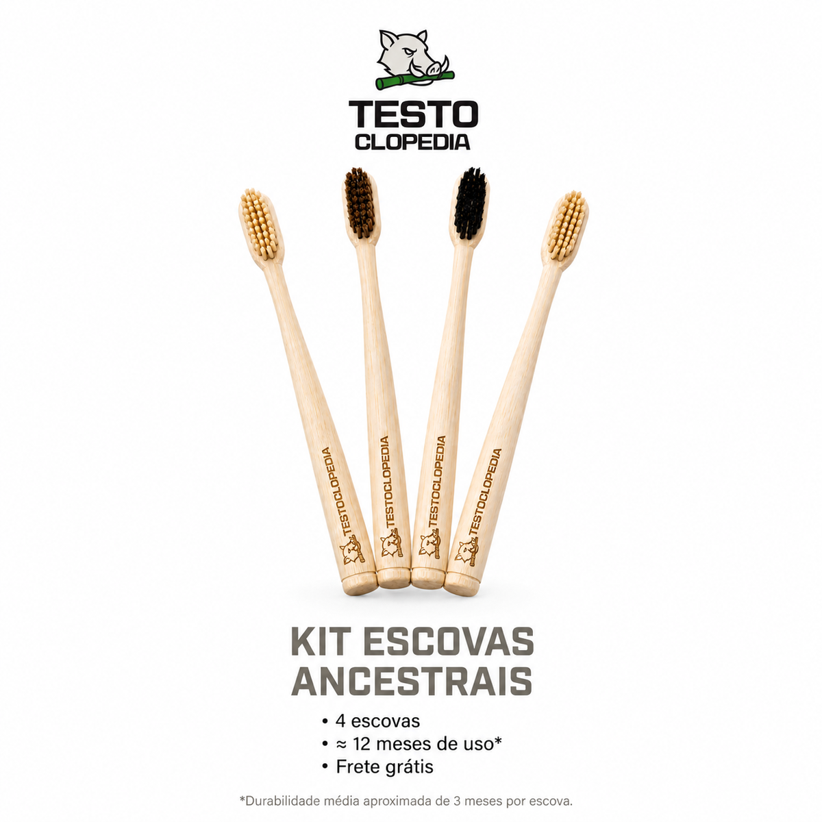 KIT ESCOVAS ANCESTRAIS (4 UNIDADES) (Frete Grátis)