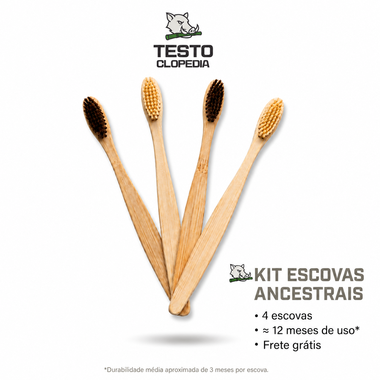 KIT ESCOVAS ANCESTRAIS (4 UNIDADES) (Frete Grátis)